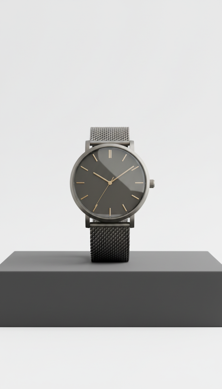 Urban pewter Metro mesh watch