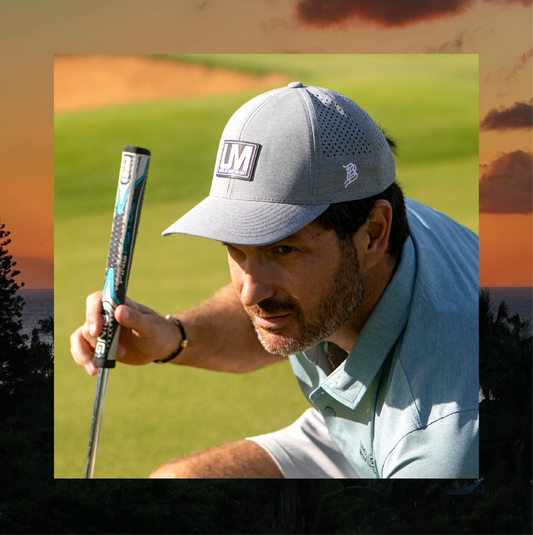 UM TWO STORY BRANDED BILLS CURVE BILL TECH HAT H GREY