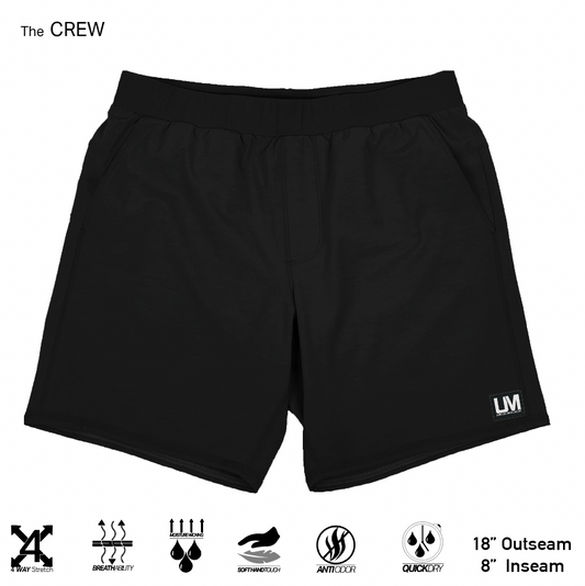 CREW TECHNICAL PERFORMANCE SHORT BLACK 18"